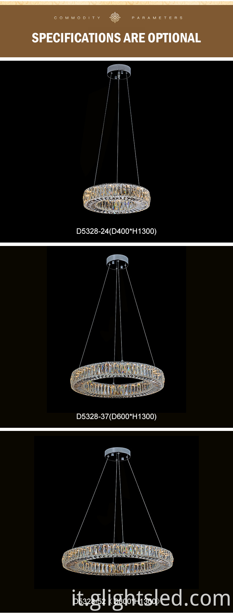 Nuovo design hotel moderno in acciaio inox K9 cristallo 3000k 24w 37w 52w lampada a sospensione a led rotonda